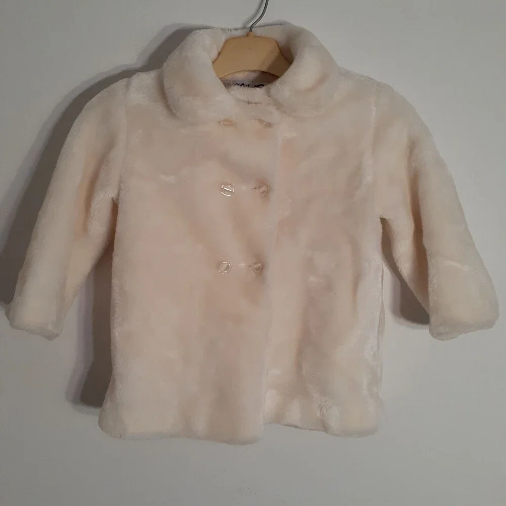 Weather Tamer jacket 4T white fur coat vintage girls toddler 4 winter fall